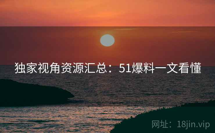 独家视角资源汇总：51爆料一文看懂