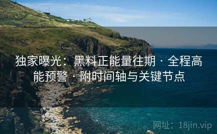 独家曝光：黑料正能量往期 · 全程高能预警 · 附时间轴与关键节点